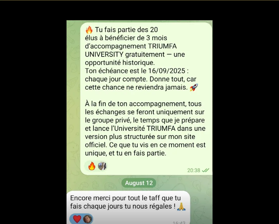 Retour d'un membre TRIUMFA